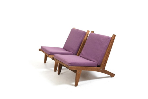 Paar Ge-375 Sessel in Eiche von Hans J. Wegner