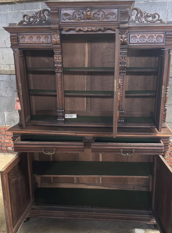 Image 1 of Französischer monumentaler Skulpturenschrank mit Figuren - 1880-1890