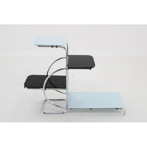 Vintage Bauhaus-Schrank aus Chromstahl und Opalglas, Tschechoslowakei 1930