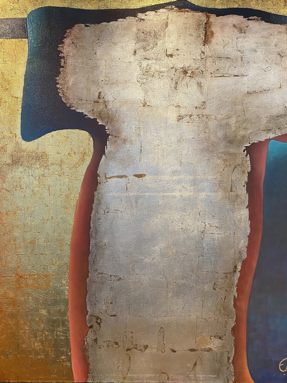 Image 1 of Frans van Hienen, Goldener Kimono, Abstrakte Mischtechnik, 1991