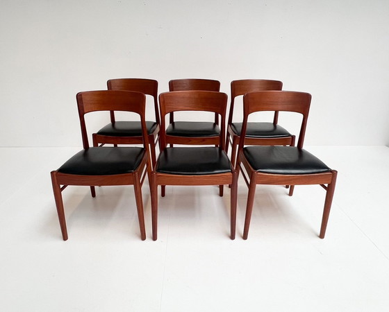 Image 1 of Satz von 6 Stühlen des Modells 26 von Henning Kjaernulf für Kurop Stolefabrik, 1960er Jahre