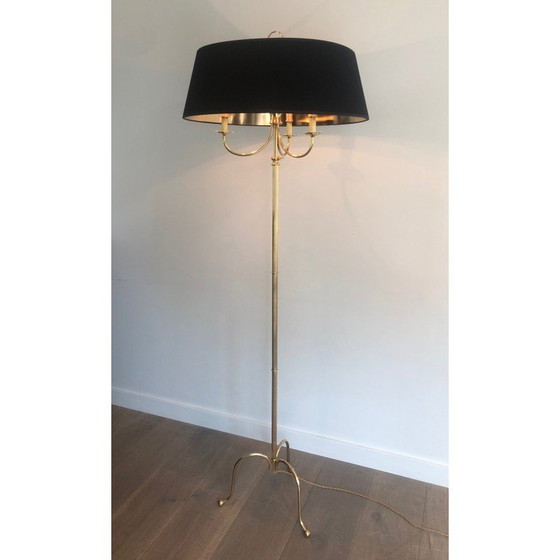 Image 1 of Verstellbare Stehlampe aus Messing, Frankreich 1940