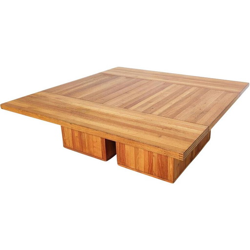 Mid Century Couchtisch aus Holz Mod. 454 Il Castello von Mario Bellini für Cassina, 1970er Jahre