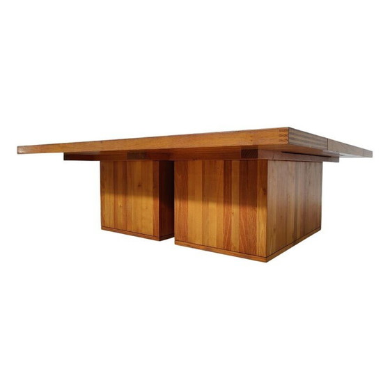Image 1 of Mid Century Couchtisch aus Holz Mod. 454 Il Castello von Mario Bellini für Cassina, 1970er Jahre