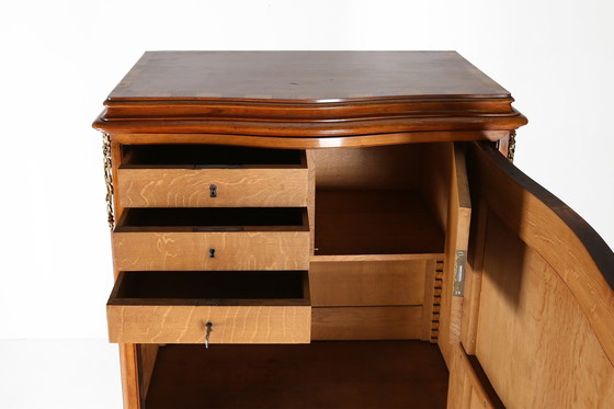 Image 1 of Antiker Holzschrank mit Intarsien und Bronzeverzierungen, 1860