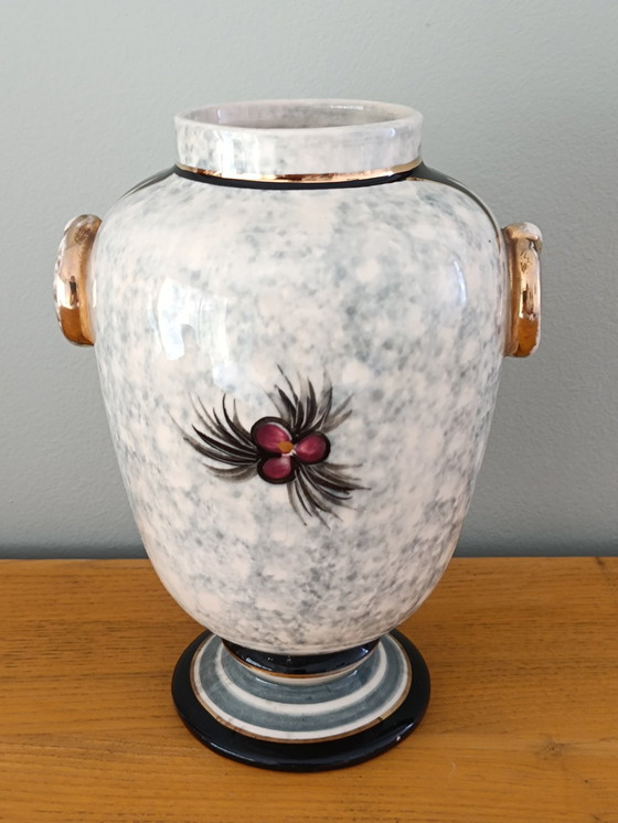 Image 1 of Handgemachte Vase Mit Blumenmotiven