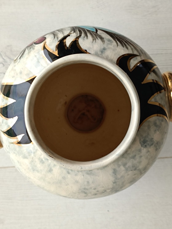 Image 1 of Handgemachte Vase Mit Blumenmotiven