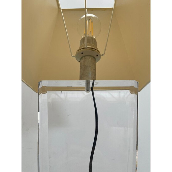 Image 1 of Paar alte Plexiglas-Tischlampen mit Schirm, Italien 1970