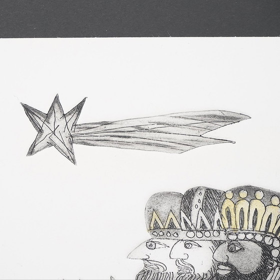 Image 1 of Farbsiebdruck "Die Heiligen Drei Könige" von Emanuele Luzzati, 1980er Jahre
