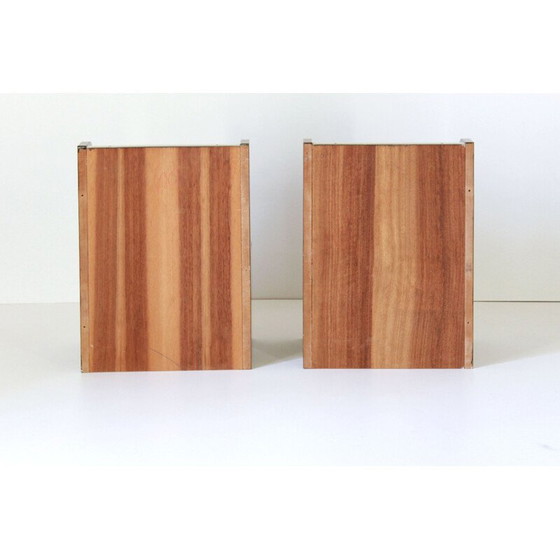 Image 1 of 1X Italienische Mid-Century Modern Nachttische aus Palisander und Glas, 1970er – 2er-Set