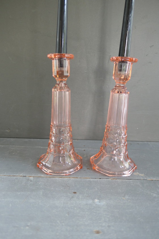 Image 1 of 2x Val Saint Lambert Luxval Kerzenständer