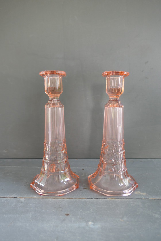 Image 1 of 2x Val Saint Lambert Luxval Kerzenständer