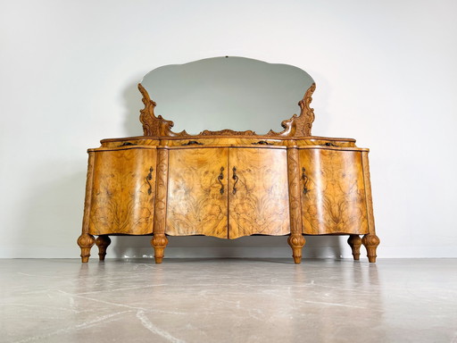 Italienische Anrichte Spätbarock Rokoko Sideboard Mobili Cantù Nussbaum 1920 Ii