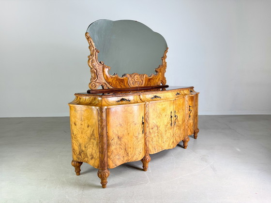 Image 1 of Italienische Anrichte Spätbarock Rokoko Sideboard Mobili Cantù Nussbaum 1920 Ii