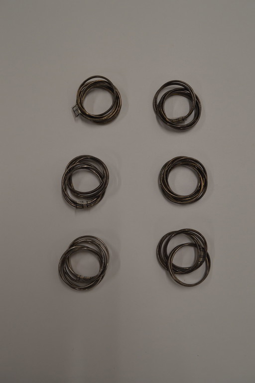 Silberne Serviettenhalter, Ring (6Stück)