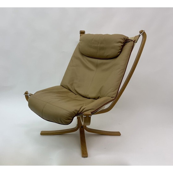 Image 1 of Vintage Falcon Ledersessel von Sigurd Ressel für Vatne Møbler, 1970er Jahre