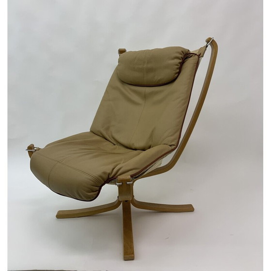 Image 1 of Vintage Falcon Ledersessel von Sigurd Ressel für Vatne Møbler, 1970er Jahre