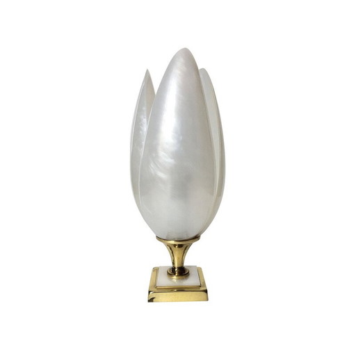 Vintage Tulipe Lampe aus weißem Polycarbonat von Laurent Rougier, 1970