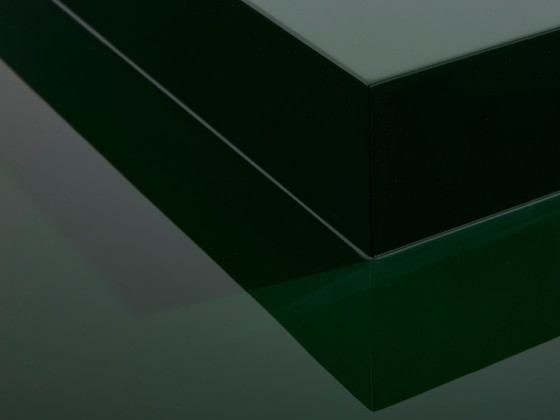 Image 1 of Willy Rizzo Waldgrüner Lack Quadratischer Couchtisch 1970S