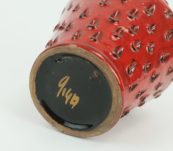 Image 1 of Italienische Mid Century Vase Fratelli Fanciullacci Erdbeere Sgraffito Dekor 1960S 1970S