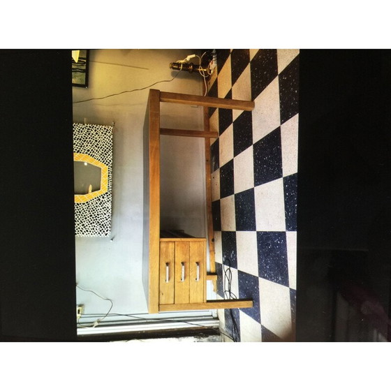 Image 1 of Vintage-Schreibtisch aus massiver Eiche mit schwarzer Melaminplatte von Jean Domps