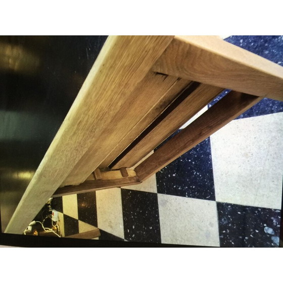 Image 1 of Vintage-Schreibtisch aus massiver Eiche mit schwarzer Melaminplatte von Jean Domps