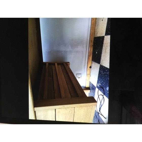 Image 1 of Vintage-Schreibtisch aus massiver Eiche mit schwarzer Melaminplatte von Jean Domps