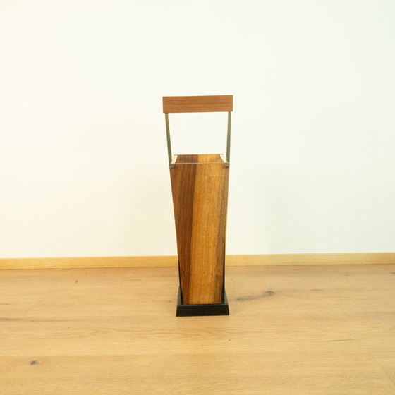 Image 1 of 1960s Umbrella Stand in Cast Iron, Brass, and Walnut