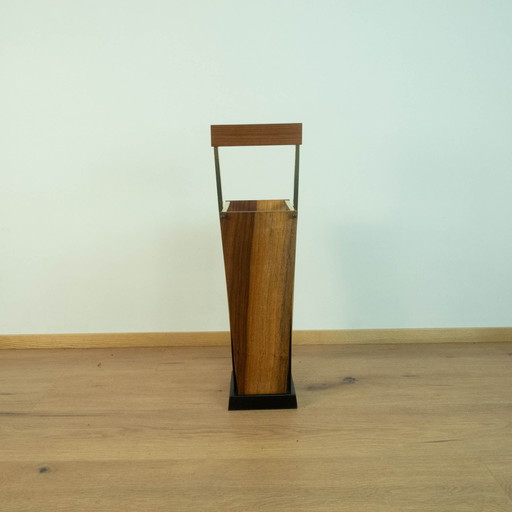 1960s Umbrella Stand in Cast Iron, Brass, and Walnut