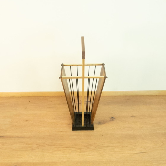 Image 1 of 1960s Umbrella Stand in Cast Iron, Brass, and Walnut