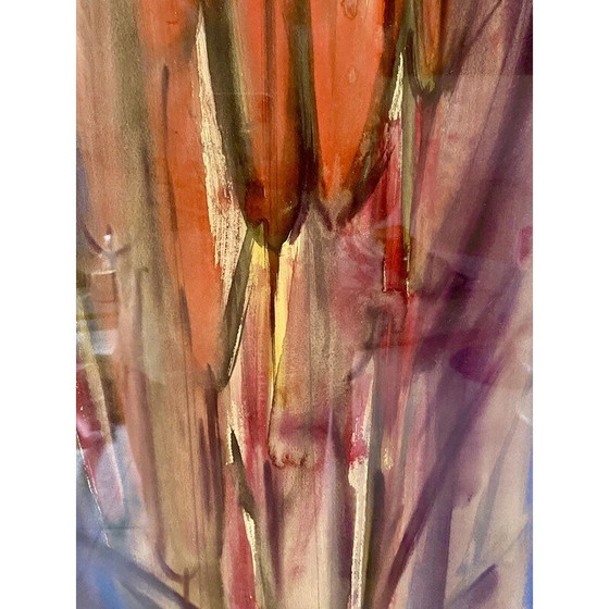 Image 1 of Paar alte Gouache-Gemälde, Spanien 1960