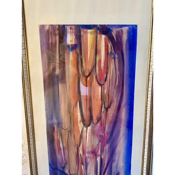 Image 1 of Paar alte Gouache-Gemälde, Spanien 1960