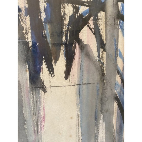 Image 1 of Paar alte Gouache-Gemälde, Spanien 1960