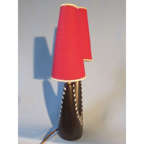 Image 1 of Vintage Nachttischlampe aus Steingut mit zwei assymetrischen Armen aus Soholm, Dänemark 1955