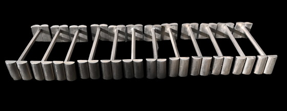 Image 1 of 12x Art Deco versilberte Besteckregale