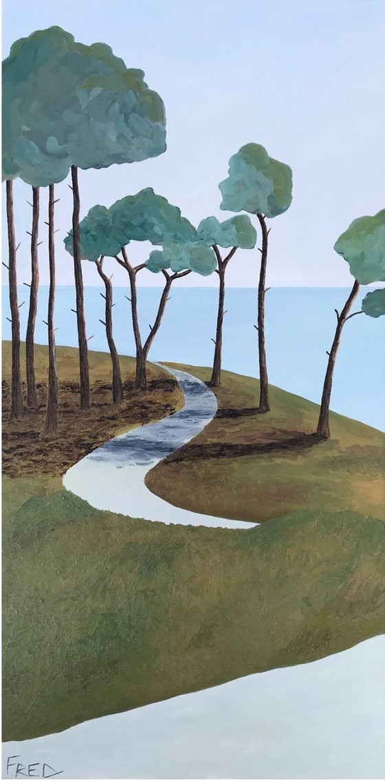 Image 1 of Öl auf bespanntem Keilrahmen.  Format 80X40Cm.