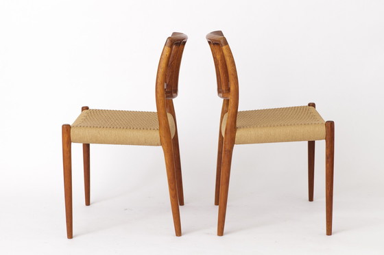 Image 1 of 2 Niels Møller Stühle - Repariert, 1970er Jahre, Modell 83, Dänisches Teakholz