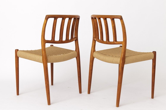 Image 1 of 2 Niels Møller Stühle - Repariert, 1970er Jahre, Modell 83, Dänisches Teakholz