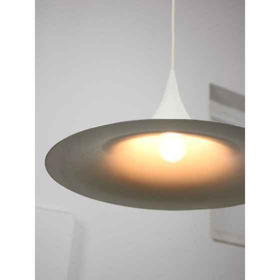 Image 1 of Weiße Trompeten-Pendelleuchte im Vintage-Stil von Claus Bonderup und Torsten Thorup, Dänemark