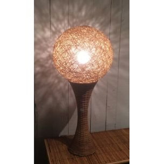 Image 1 of Französische Vintage-Lampe aus Rattan, 1970