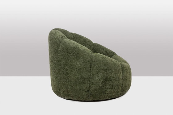 Image 1 of Paar Stoffsessel Mit Schnallen. Zeitgenössisch.