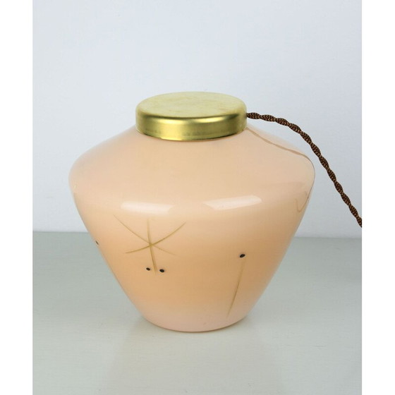 Image 1 of Tischlampe aus Glas und Messing aus der Jahrhundertmitte