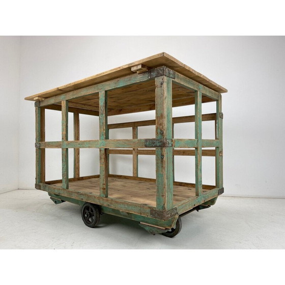 Image 1 of Weinlese-Holzkarren mit Rädern, Tschechoslowakei