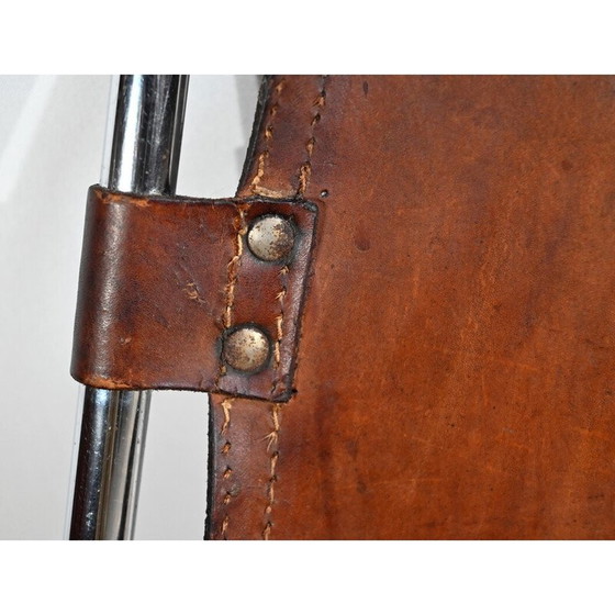 Image 1 of Vintage-Stuhl aus Metall und Leder, ausgewählt von C. Perriand für Les Arcs, 1960