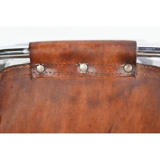 Image 1 of Vintage-Stuhl aus Metall und Leder, ausgewählt von C. Perriand für Les Arcs, 1960