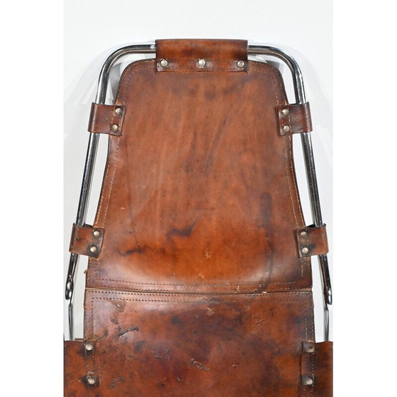 Image 1 of Vintage-Stuhl aus Metall und Leder, ausgewählt von C. Perriand für Les Arcs, 1960