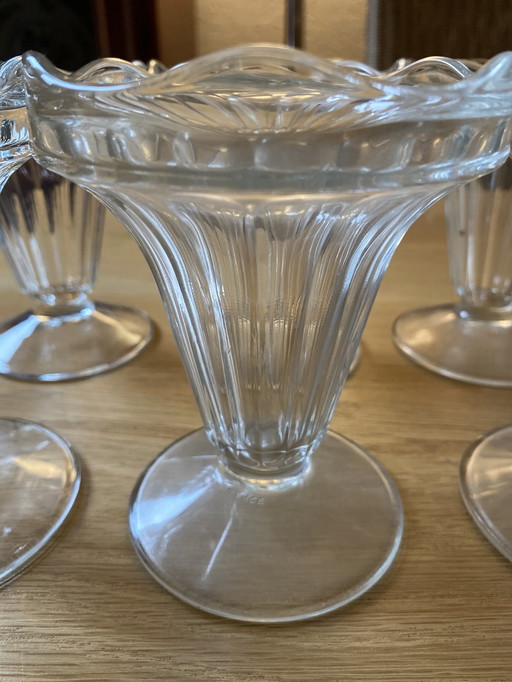 6x Eisbecher Art Deco Frankreich