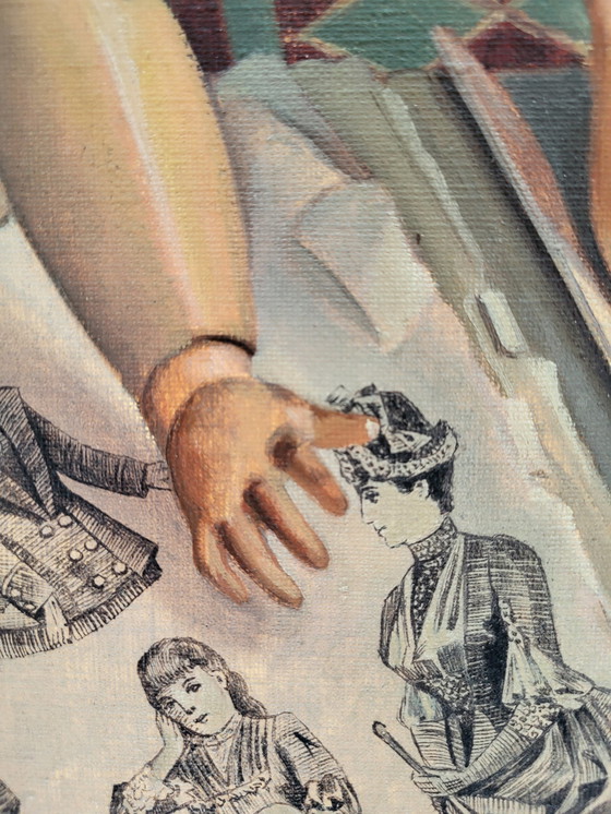 Image 1 of Puppe Sitzt Auf Einem Cpa Und Mode Illustrierten Album