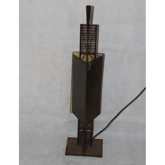 Image 1 of Vintage Tischlampe aus Glas und Metall, 1970