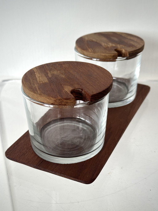 vintage teak zuckerdosen